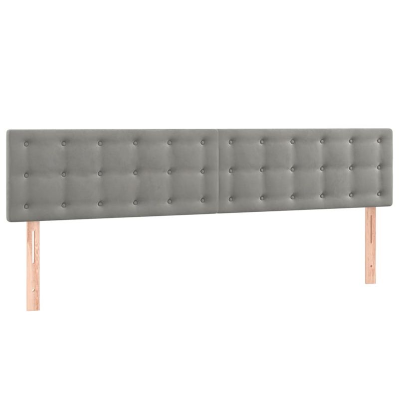 Casa si Gradina - Mobilier - Paturi si accesorii - Paturi - Pat box spring cu saltea, gri deschis, 200x200 cm, catifea - Infinity.ro