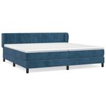 Casa si Gradina - Mobilier - Paturi si accesorii - Paturi - Pat box spring cu saltea, albastru inchis, 200x200 cm, catifea - Infinity.ro