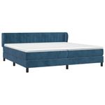 Casa si Gradina - Mobilier - Paturi si accesorii - Paturi - Pat box spring cu saltea, albastru inchis, 200x200 cm, catifea - Infinity.ro