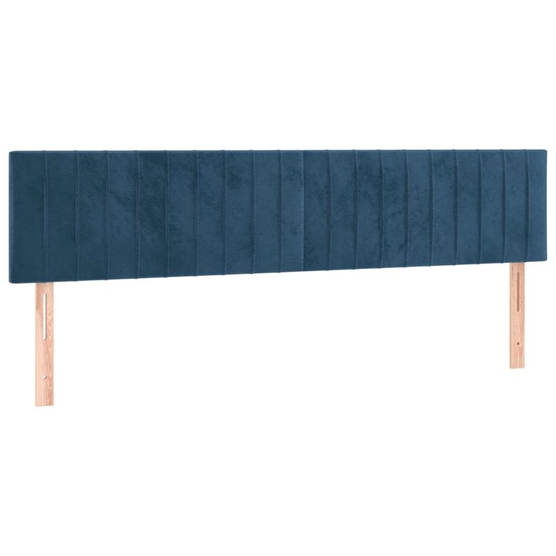 Casa si Gradina - Mobilier - Paturi si accesorii - Paturi - Pat box spring cu saltea, albastru inchis, 200x200 cm, catifea - Infinity.ro