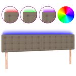 Casa si Gradina - Mobilier - Paturi si accesorii - Accesorii paturi - Tablie de pat cu LED, gri taupe, 160x5x78/88 cm, textil - Infinity.ro