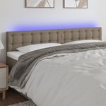 Casa si Gradina - Mobilier - Paturi si accesorii - Accesorii paturi - Tablie de pat cu LED, gri taupe, 160x5x78/88 cm, textil - Infinity.ro
