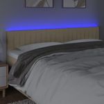 Casa si Gradina - Mobilier - Paturi si accesorii - Accesorii paturi - Tablie de pat cu LED, crem, 180x5x78/88 cm, textil - Infinity.ro