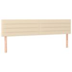 Casa si Gradina - Mobilier - Paturi si accesorii - Accesorii paturi - Tablie de pat cu LED, crem, 200x5x78/88 cm, textil - Infinity.ro