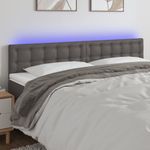 Casa si Gradina - Mobilier - Paturi si accesorii - Accesorii paturi - Tablie de pat cu LED, gri, 180x5x78/88 cm, piele ecologica - Infinity.ro