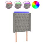 Casa si Gradina - Mobilier - Paturi si accesorii - Accesorii paturi - Tablie de pat cu LED, gri deschis, 83x16x118/128 cm, catifea - Infinity.ro
