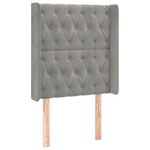 Casa si Gradina - Mobilier - Paturi si accesorii - Accesorii paturi - Tablie de pat cu LED, gri deschis, 83x16x118/128 cm, catifea - Infinity.ro