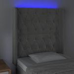 Casa si Gradina - Mobilier - Paturi si accesorii - Accesorii paturi - Tablie de pat cu LED, gri deschis, 83x16x118/128 cm, catifea - Infinity.ro