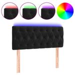 Casa si Gradina - Mobilier - Paturi si accesorii - Accesorii paturi - Tablie de pat cu LED, negru, 90x7x78/88 cm, catifea - Infinity.ro