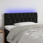 Casa si Gradina - Mobilier - Paturi si accesorii - Accesorii paturi - Tablie de pat cu LED, negru, 90x7x78/88 cm, catifea - Infinity.ro
