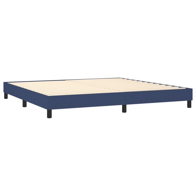 Casa si Gradina - Mobilier - Paturi si accesorii - Paturi - Pat box spring cu saltea, albastru, 200x200 cm, textil - Infinity.ro