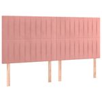 Casa si Gradina - Mobilier - Paturi si accesorii - Accesorii paturi - Tablie de pat cu LED, roz, 200x5x118/128 cm, catifea - Infinity.ro