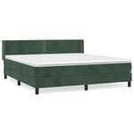 Casa si Gradina - Mobilier - Paturi si accesorii - Paturi - Pat box spring cu saltea, verde inchis, 180x200 cm, catifea - Infinity.ro