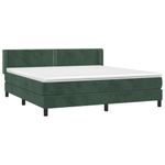 Casa si Gradina - Mobilier - Paturi si accesorii - Paturi - Pat box spring cu saltea, verde inchis, 180x200 cm, catifea - Infinity.ro