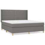 Casa si Gradina - Mobilier - Paturi si accesorii - Paturi - Pat box spring cu saltea, gri inchis, 180x200 cm, textil - Infinity.ro