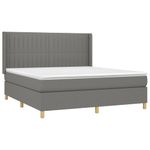Casa si Gradina - Mobilier - Paturi si accesorii - Paturi - Pat box spring cu saltea, gri inchis, 180x200 cm, textil - Infinity.ro