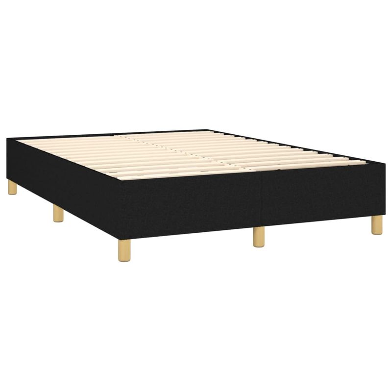 Casa si Gradina - Mobilier - Paturi si accesorii - Paturi - Pat cu arcuri, saltea si LED, negru, 140x190 cm, textil - Infinity.ro