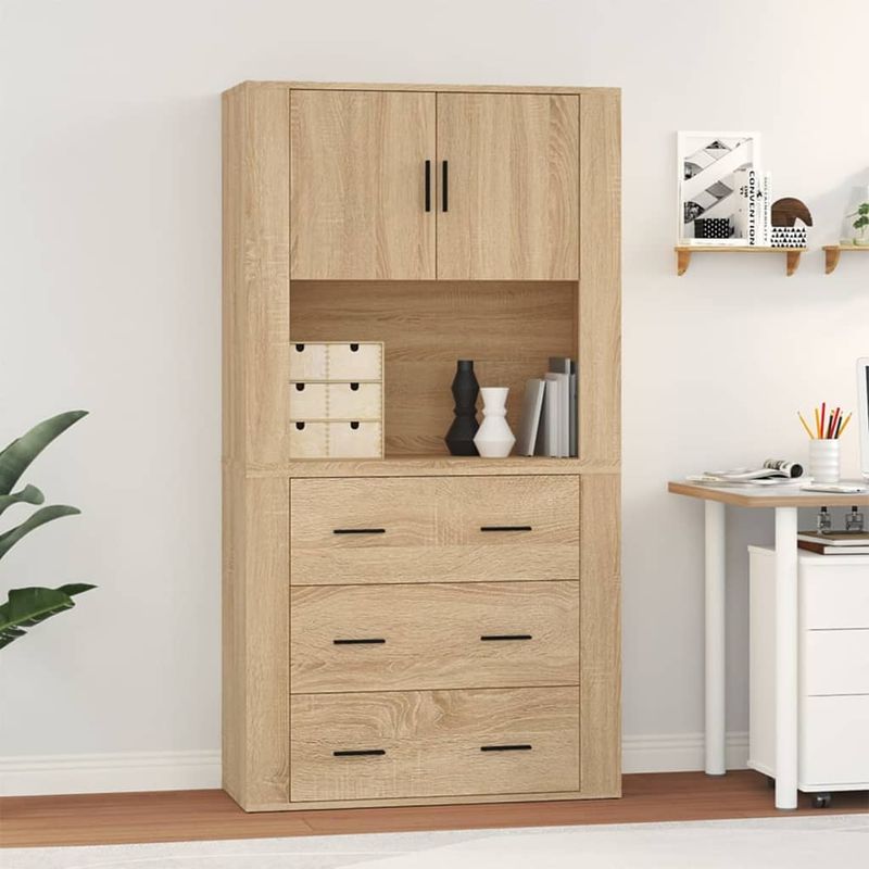Casa si Gradina - Mobilier - Comode si corpuri - Corpuri bucatarie - Dulap inalt, stejar sonoma, lemn compozit - Infinity.ro