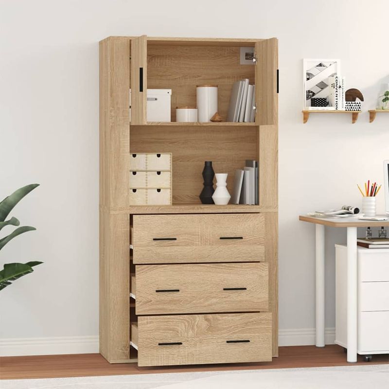 Casa si Gradina - Mobilier - Comode si corpuri - Corpuri bucatarie - Dulap inalt, stejar sonoma, lemn compozit - Infinity.ro