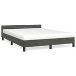 Casa si Gradina - Mobilier - Paturi si accesorii - Paturi - Cadru de pat cu tablie, gri inchis, 140x190 cm, catifea - Infinity.ro