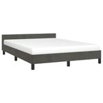 Casa si Gradina - Mobilier - Paturi si accesorii - Paturi - Cadru de pat cu tablie, gri inchis, 140x190 cm, catifea - Infinity.ro