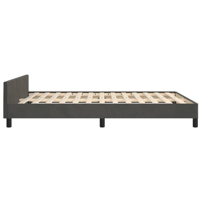Casa si Gradina - Mobilier - Paturi si accesorii - Paturi - Cadru de pat cu tablie, gri inchis, 140x190 cm, catifea - Infinity.ro