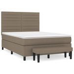 Casa si Gradina - Mobilier - Paturi si accesorii - Paturi - Pat box spring cu saltea, gri taupe, 140x200 cm, textil - Infinity.ro