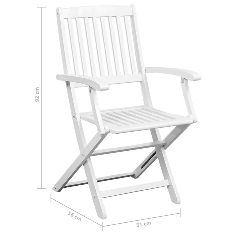 Casa si Gradina - Gradina si terasa - Mobilier exterior - Seturi mobila gradina - Set mobilier de exterior, 7 piese, alb, lemn masiv de acacia - Infinity.ro