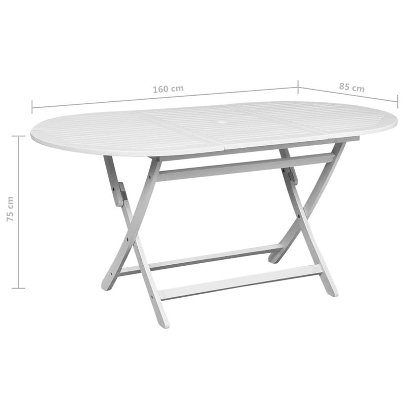 Casa si Gradina - Gradina si terasa - Mobilier exterior - Seturi mobila gradina - Set mobilier de exterior, 7 piese, alb, lemn masiv de acacia - Infinity.ro
