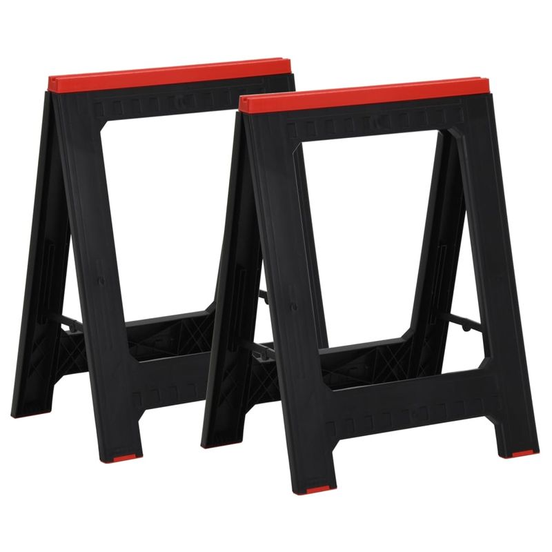 Casa si Gradina - Constructii - Scule de mana si unelte - Scari de lucru - Estacade lucru pliabile 2 buc negru & rosu 350 kg polipropilena - Infinity.ro