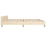 Casa si Gradina - Mobilier - Paturi si accesorii - Paturi - Cadru de pat cu tablie, crem, 200x200 cm, textil - Infinity.ro