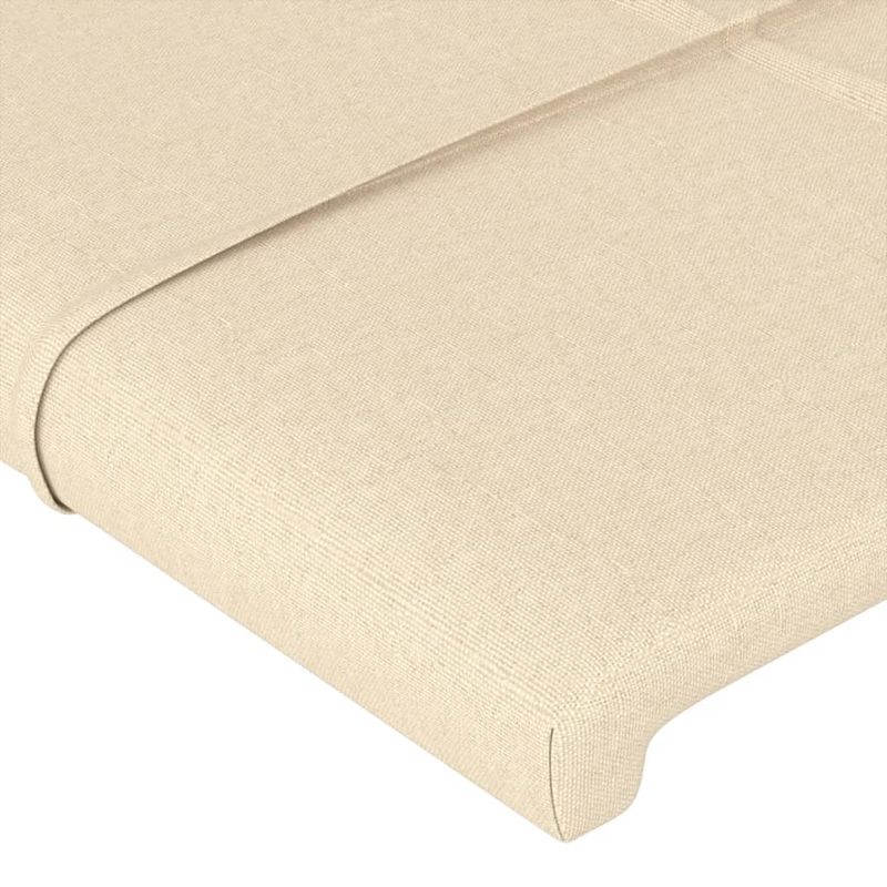 Casa si Gradina - Mobilier - Paturi si accesorii - Paturi - Cadru de pat cu tablie, crem, 200x200 cm, textil - Infinity.ro