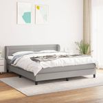 Casa si Gradina - Mobilier - Paturi si accesorii - Paturi - Pat continental, gri deschis, 180x200 cm, material textil - Infinity.ro