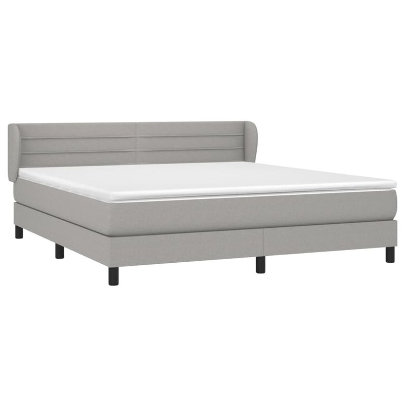 Casa si Gradina - Mobilier - Paturi si accesorii - Paturi - Pat continental, gri deschis, 180x200 cm, material textil - Infinity.ro
