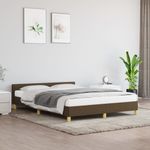 Casa si Gradina - Mobilier - Paturi si accesorii - Paturi - Cadru de pat cu tablie, maro inchis, 140x200 cm, textil - Infinity.ro