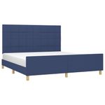 Casa si Gradina - Mobilier - Paturi si accesorii - Paturi - Cadru de pat cu tablie, albastru, 160x200 cm, textil - Infinity.ro