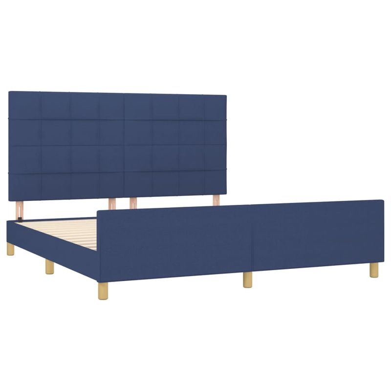 Casa si Gradina - Mobilier - Paturi si accesorii - Paturi - Cadru de pat cu tablie, albastru, 160x200 cm, textil - Infinity.ro