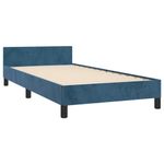 Casa si Gradina - Mobilier - Paturi si accesorii - Paturi - Cadru de pat cu tablie, albastru inchis, 80x200 cm, catifea - Infinity.ro