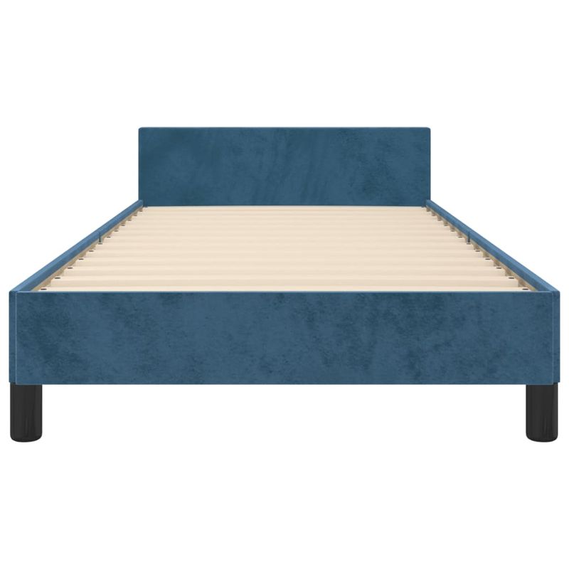 Casa si Gradina - Mobilier - Paturi si accesorii - Paturi - Cadru de pat cu tablie, albastru inchis, 80x200 cm, catifea - Infinity.ro