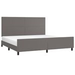 Casa si Gradina - Mobilier - Paturi si accesorii - Paturi - Cadru de pat cu tablie, gri, 200x200 cm, piele ecologica - Infinity.ro