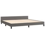 Casa si Gradina - Mobilier - Paturi si accesorii - Paturi - Cadru de pat cu tablie, gri, 200x200 cm, piele ecologica - Infinity.ro