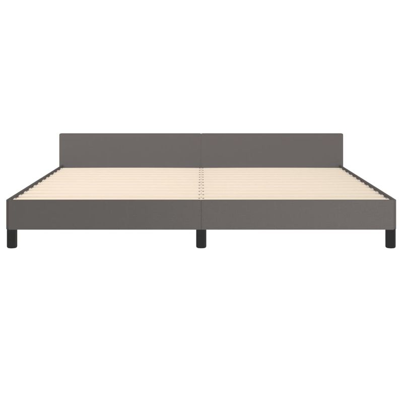 Casa si Gradina - Mobilier - Paturi si accesorii - Paturi - Cadru de pat cu tablie, gri, 200x200 cm, piele ecologica - Infinity.ro