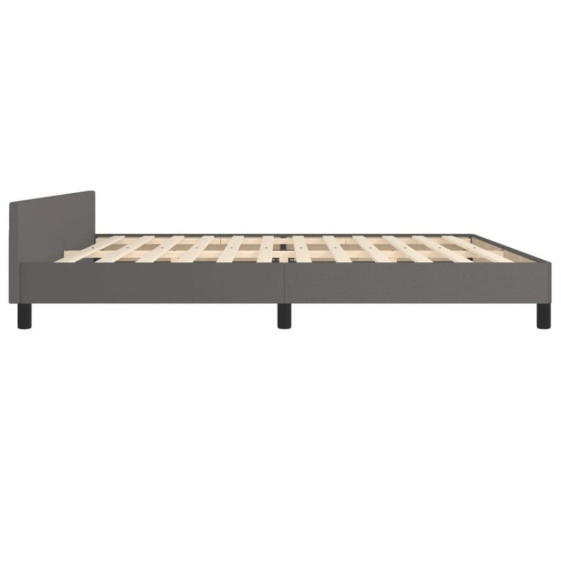 Casa si Gradina - Mobilier - Paturi si accesorii - Paturi - Cadru de pat cu tablie, gri, 200x200 cm, piele ecologica - Infinity.ro