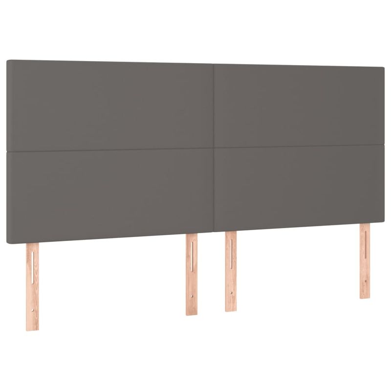 Casa si Gradina - Mobilier - Paturi si accesorii - Paturi - Cadru de pat cu tablie, gri, 200x200 cm, piele ecologica - Infinity.ro