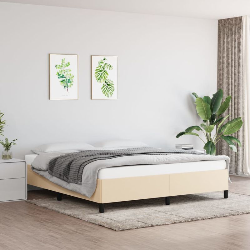 Casa si Gradina - Mobilier - Paturi si accesorii - Paturi - Cadru de pat, crem, 180 x 200 cm, material textil - Infinity.ro