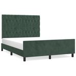Casa si Gradina - Mobilier - Paturi si accesorii - Paturi - Cadru de pat cu tablie, verde inchis, 140x200 cm, catifea - Infinity.ro