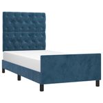 Casa si Gradina - Mobilier - Paturi si accesorii - Paturi - Cadru de pat cu tablie, albastru inchis, 80x200 cm, catifea - Infinity.ro