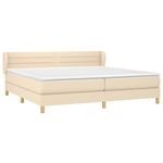 Casa si Gradina - Mobilier - Paturi si accesorii - Paturi - Pat box spring cu saltea, crem, 200x200 cm, textil - Infinity.ro