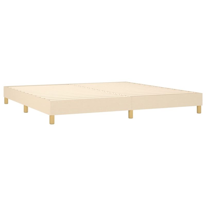 Casa si Gradina - Mobilier - Paturi si accesorii - Paturi - Pat box spring cu saltea, crem, 200x200 cm, textil - Infinity.ro