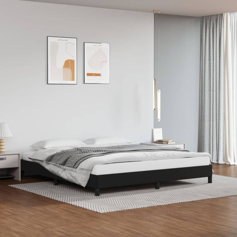 Casa si Gradina - Mobilier - Paturi si accesorii - Paturi - Cadru de pat, negru, 160x200 cm, piele ecologica - Infinity.ro